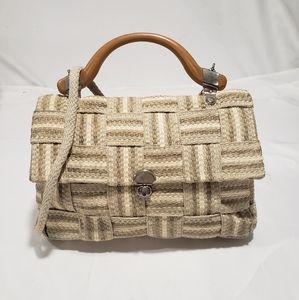 Vintage "MB" Woven Canvas Shoulder Bag